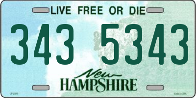 NH license plate 3435343