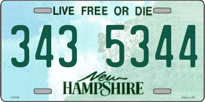 NH license plate 3435344