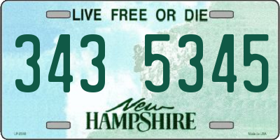 NH license plate 3435345