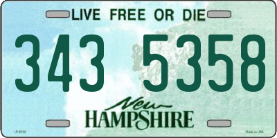 NH license plate 3435358