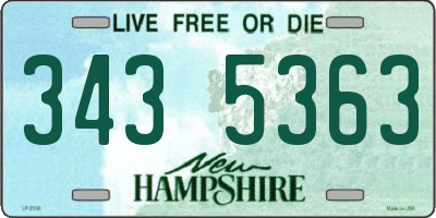 NH license plate 3435363