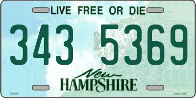 NH license plate 3435369