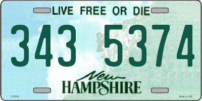 NH license plate 3435374