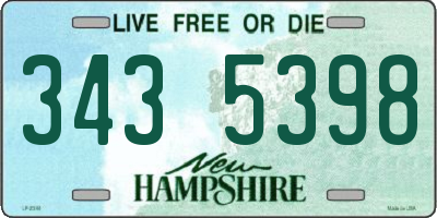 NH license plate 3435398