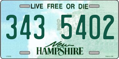 NH license plate 3435402