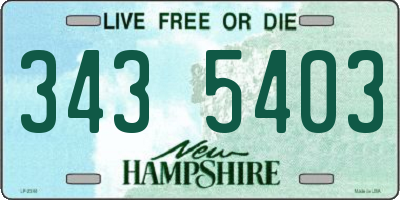 NH license plate 3435403