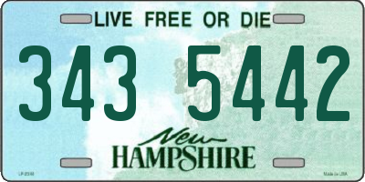 NH license plate 3435442