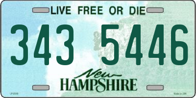NH license plate 3435446