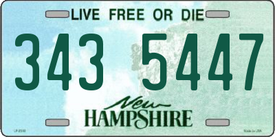 NH license plate 3435447
