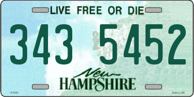 NH license plate 3435452
