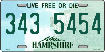 NH license plate 3435454