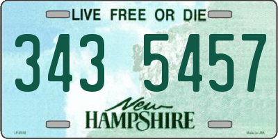 NH license plate 3435457