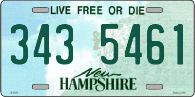 NH license plate 3435461