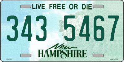 NH license plate 3435467