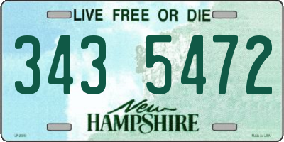 NH license plate 3435472