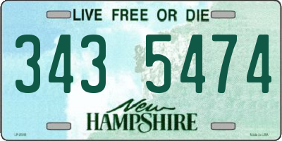 NH license plate 3435474