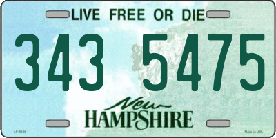 NH license plate 3435475