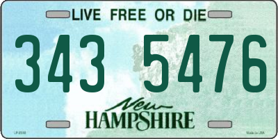 NH license plate 3435476
