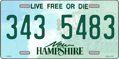 NH license plate 3435483