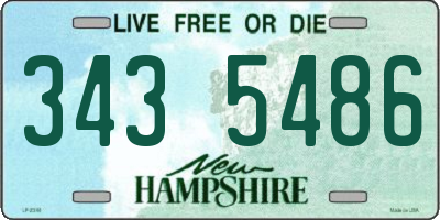 NH license plate 3435486