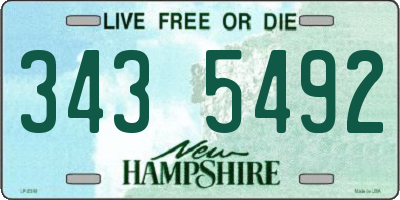 NH license plate 3435492