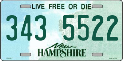 NH license plate 3435522