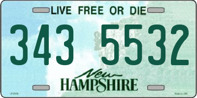 NH license plate 3435532