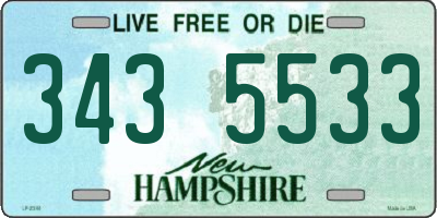 NH license plate 3435533