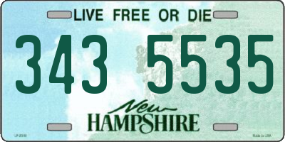 NH license plate 3435535
