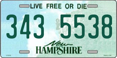NH license plate 3435538