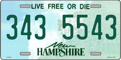 NH license plate 3435543