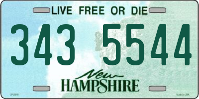 NH license plate 3435544