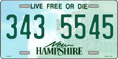 NH license plate 3435545
