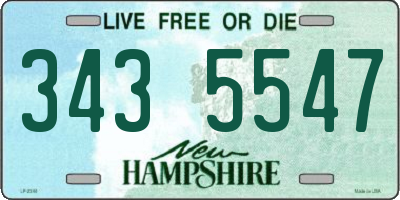 NH license plate 3435547