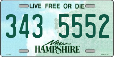 NH license plate 3435552