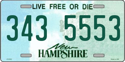 NH license plate 3435553