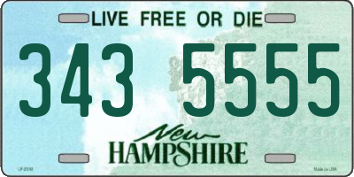 NH license plate 3435555