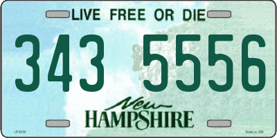 NH license plate 3435556