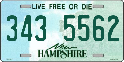 NH license plate 3435562