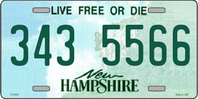 NH license plate 3435566