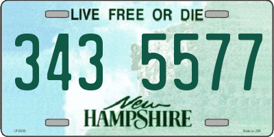 NH license plate 3435577