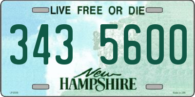 NH license plate 3435600