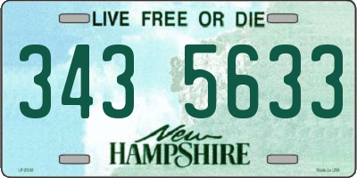 NH license plate 3435633
