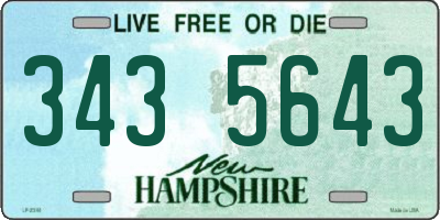 NH license plate 3435643