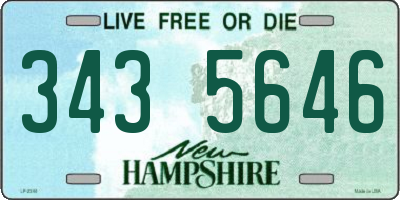NH license plate 3435646