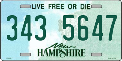 NH license plate 3435647