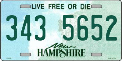 NH license plate 3435652
