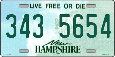 NH license plate 3435654