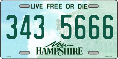 NH license plate 3435666