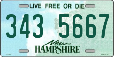NH license plate 3435667